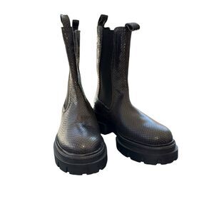 NWOB Women's PS POELMAN SOPHIE CHELSEA - Platform ankle boots Black Size 38‎